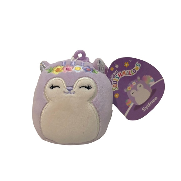 Jazwares Other - Squishmallows Sydnee 3.5” Clip On NWT Original Kellytoy Purple Unicorn
